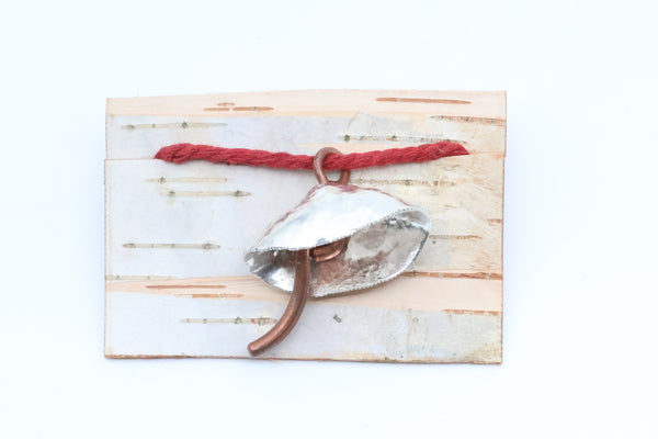 Sterling Silver and Copper Mushroom Pendant