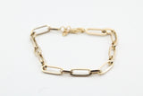 Yellow Gold Paperclip Bracelet