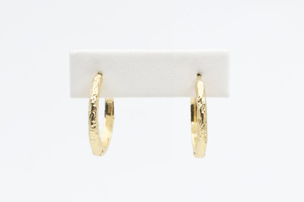Sterling Silver with Gold Vermeil Lava Hoop Earrings