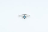 White Gold Oval London Blue Topaz Vintage Inspired Ring