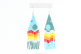 Moon and Waves Beaded Earrings