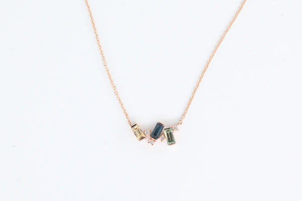 Rose Gold Multi-Sapphire Necklace