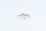 White Gold Ethiopian Opal and Diamond Ring
