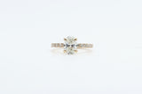 Yellow Gold Oval Lab Grown Diamond Engagement Ring with Hidden Halo