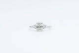 White Gold Oval Lab Grown Diamond Engagement Ring with Pear Lab Grown Diamond Accents
