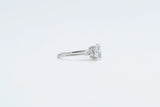 White Gold Oval Lab Grown Diamond Engagement Ring with Pear Lab Grown Diamond Accents