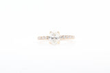 Yellow Gold Oval Lab Grown Diamond Engagement Ring with Hidden Halo