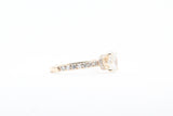 Yellow Gold Oval Lab Grown Diamond Engagement Ring with Hidden Halo