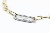 Sterling Silver with Gold Plating Paperclip Bracelet