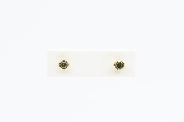 Sterling Silver with Gold Plating Simulated Peridot Earrings