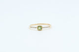 Yellow Gold Bezel Peridot Ring