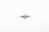 White Gold Oval Peridot Vintage Inspired Ring