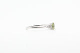 White Gold Oval Peridot Vintage Inspired Ring