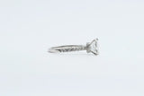 White Gold Radiant Lab Grown Diamond Engagement Ring with Hidden Halo