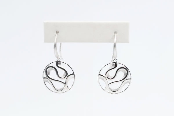 Sterling Silver Ribbon Earrings