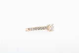 Yellow Gold Round Lab Grown Diamond Engagement Ring with Hidden Halo