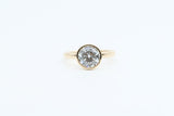 Yellow Gold Round Lab Grown Diamond Bezel Set Engagement Ring