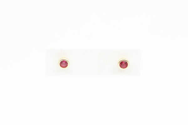 Sterling Silver with Gold Plating Lab Grown Ruby Earrings
