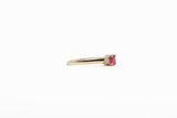Yellow Gold Ruby Three Stone Ring