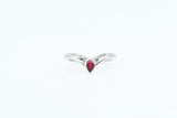 White Gold Ruby and Diamond Chevron Ring