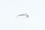 White Gold Ruby and Diamond Chevron Ring