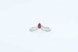 White Gold Ruby and Diamond Chevron Ring