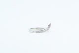 White Gold Ruby and Diamond Chevron Ring