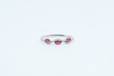 White Gold Ruby Wavy Ring