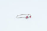 White Gold Ruby Wavy Ring