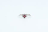 White Gold Ruby Clover Ring