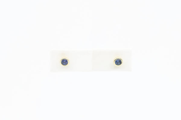 Sterling Silver with Gold Plating Lab-Grown Sapphire Earrings