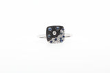 White Gold Sapphire and Diamond Confetti Ring