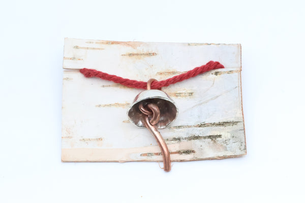 Sterling Silver and Copper Mushroom Pendant