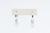 Sterling Silver Hoops with Blue Topaz