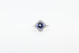 White Gold Tanzanite and Diamond Ring