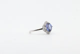 White Gold Tanzanite and Diamond Ring