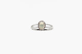 White Gold Opal Halo Ring