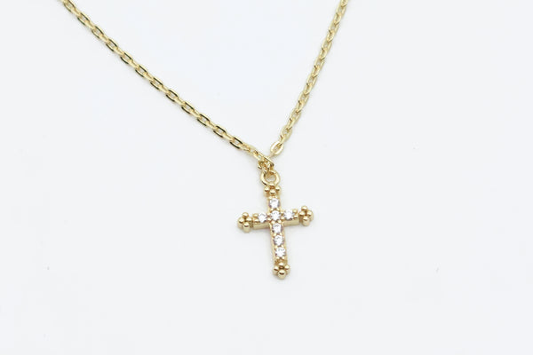 Sterling Silver with Gold Plating Small Cross