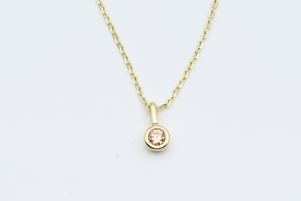 Sterling Silver with Gold Plating Simulated Yellow Topaz Charm Pendant with Chain
