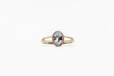 Yellow Gold Aquamarine Halo Ring