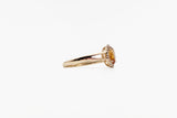 Yellow Gold Citrine Halo Ring