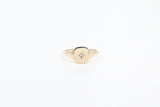Yellow Gold Signet Ring with Diamond