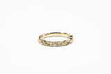 Yellow Gold Sculptural Floral Band With Diamonds