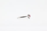 White Gold Pink Tourmaline and Diamond Halo Ring