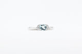 White Gold Aquamarine and Diamond Cluster Ring