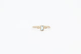 Yellow Gold Bezel Set Aquamarine and Diamond Ring