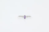 White Gold Bezel Set Marquise Amethyst and Diamond Ring