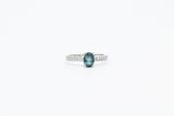 White Gold London Blue Topaz and Diamond Ring