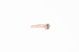 Rose Gold Emerald Cut Bezel London Blue Topaz and Diamond Ring