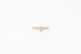 Yellow Gold Marquise Bezel Set Aquamarine and Diamond Ring